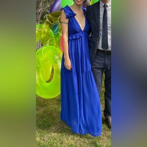 Royal Luminous Blue Tiered Minuet Bridesmaid Dress